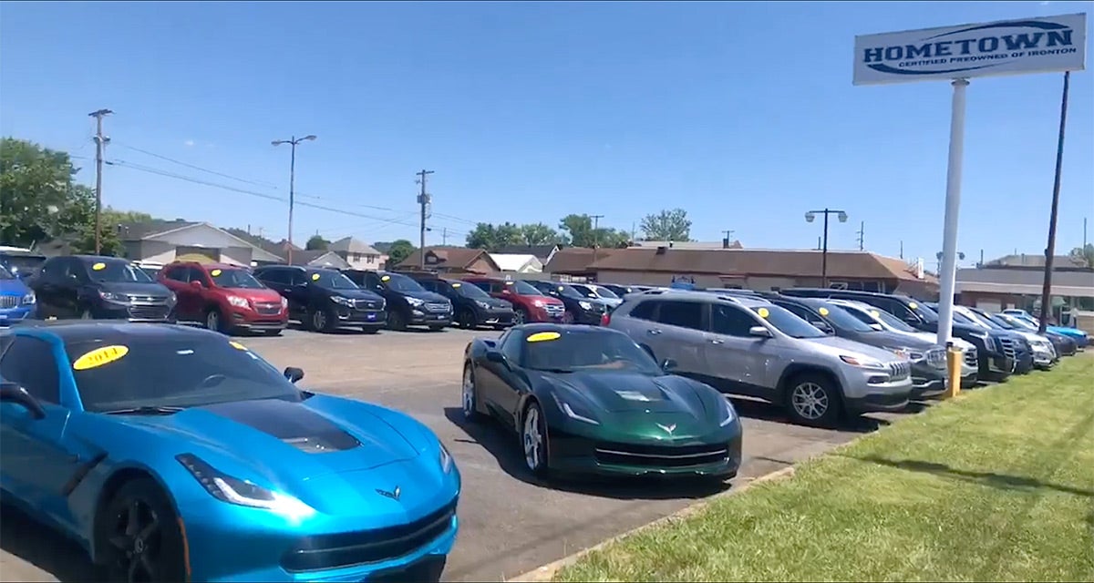 A line of used cars here at our dealership in Ironton, OH